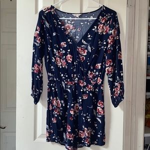 Cape Juby Navy Floral Romper